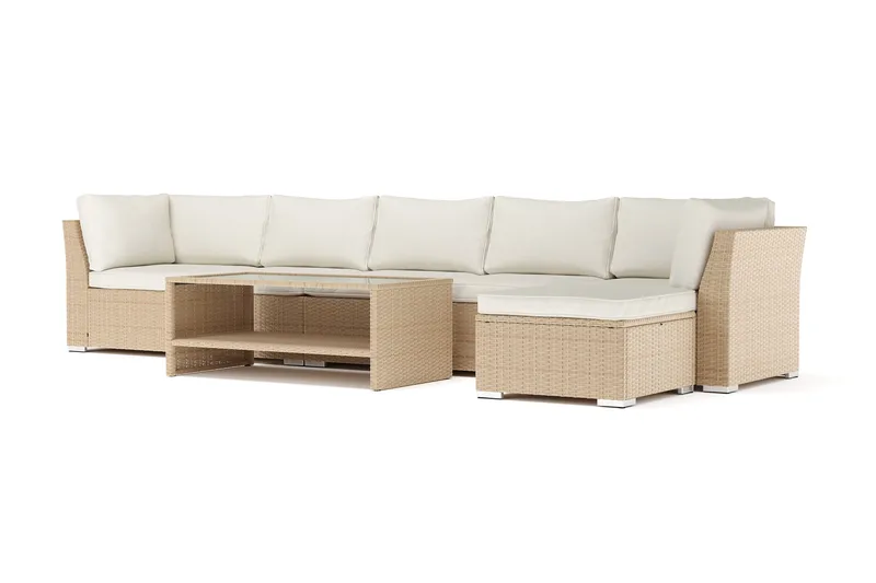 Wisconsin udendørs chaiselongsofa, 6-personers, vendbar - Beige - Have - Udendørs miljø - Altan & terrasse - Altanmøbler