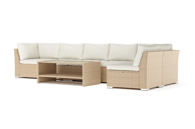 Wisconsin udendørs chaiselongsofa 6-personers vendbar, Beige