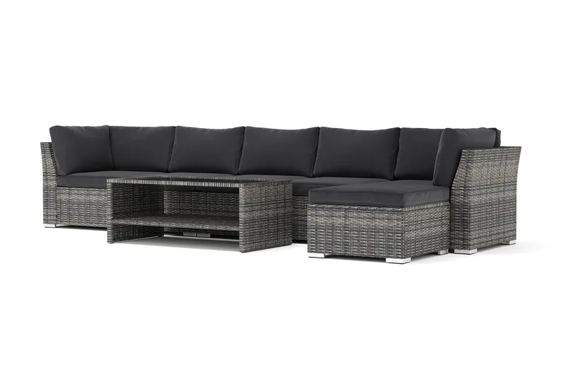 Wisconsin udendørs divansofa, 6-personers, vendbar, Grå