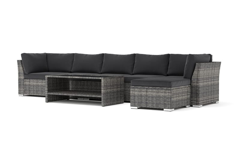 Wisconsin udendørs divansofa, 6-personers, vendbar, Grå