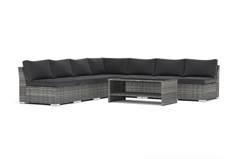Wisconsin udendørs hjørnesofa 5-personers vendbar med åben afslutning - Grå - Have - Udendørs miljø - Altan & terrasse - Altanmøbler