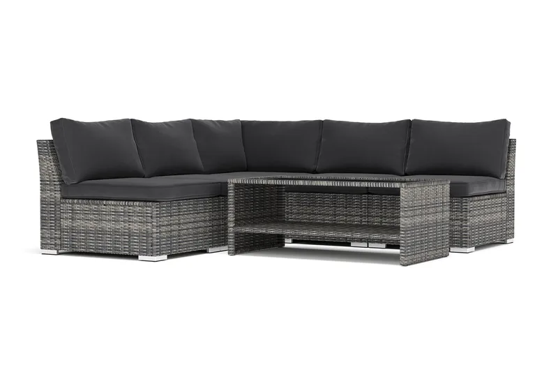 Wisconsin udendørs hjørnesofa 5-personers vendbar med åben afslutning, Grå