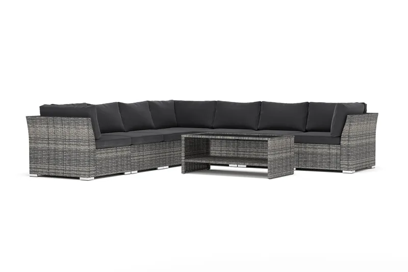 Wisconsin udendørs hjørnesofa 7-personers vendbar - Grå - Havemøbler - Loungemøbler - Loungesofaer