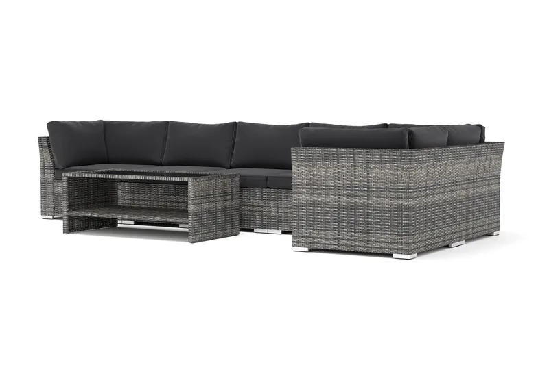 Wisconsin udendørs L-sofa 6-personers vendbar - Grå - Have - Udendørs miljø - Altan & terrasse - Altanmøbler