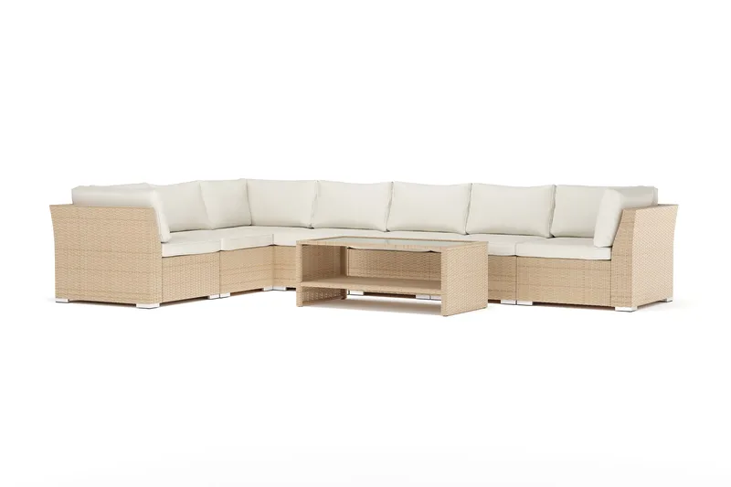 Wisconsin udendørs L-sofa 7-personers vendbar, Beige