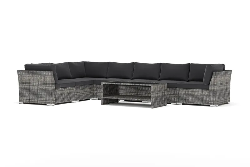 Wisconsin udendørs L-sofa 7-personers vendbar, Grå