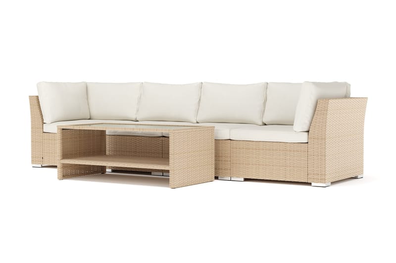 Wisconsin udendørs lige 4-personers sofa, Beige