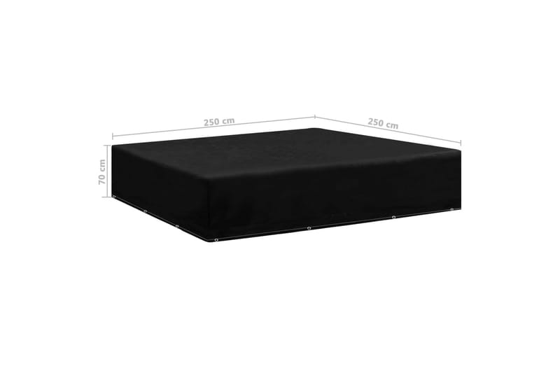 Havemøbelovertræk 12 Snørehuller 250x250x70 cm - Sort - Havemøbler - Pudeopbevaring & havemøbelovertræk - Betræk havemøbler