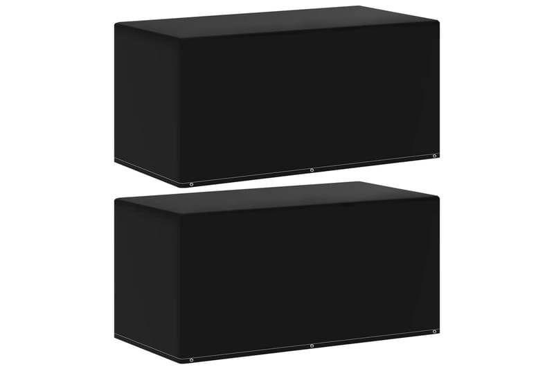 havemøbelovertræk 2 stk. 160x80x75 cm 6 snørehuller - Sort - Havemøbler - Pudeopbevaring & havemøbelovertræk - Betræk havemøbler