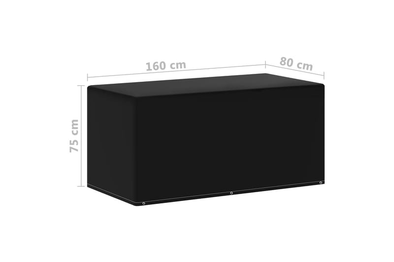 havemøbelovertræk 2 stk. 160x80x75 cm 6 snørehuller - Sort - Havemøbler - Pudeopbevaring & havemøbelovertræk - Betræk havemøbler