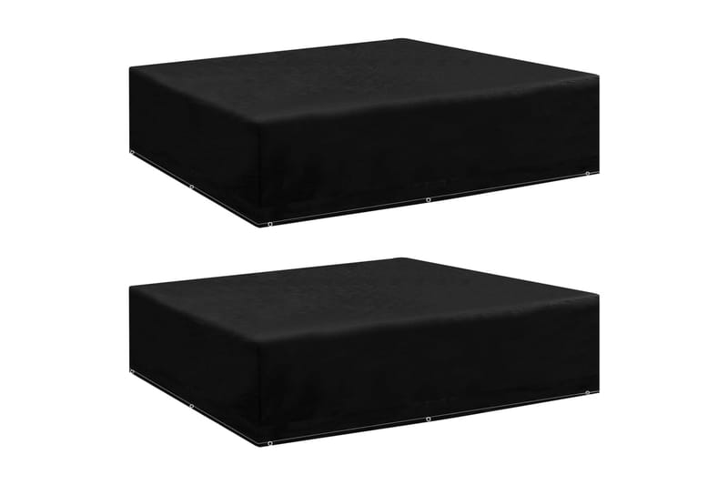 havemøbelovertræk 2 stk. 200x200x70 cm 8 snørehuller - Sort - Havemøbler - Pudeopbevaring & havemøbelovertræk - Betræk havemøbler