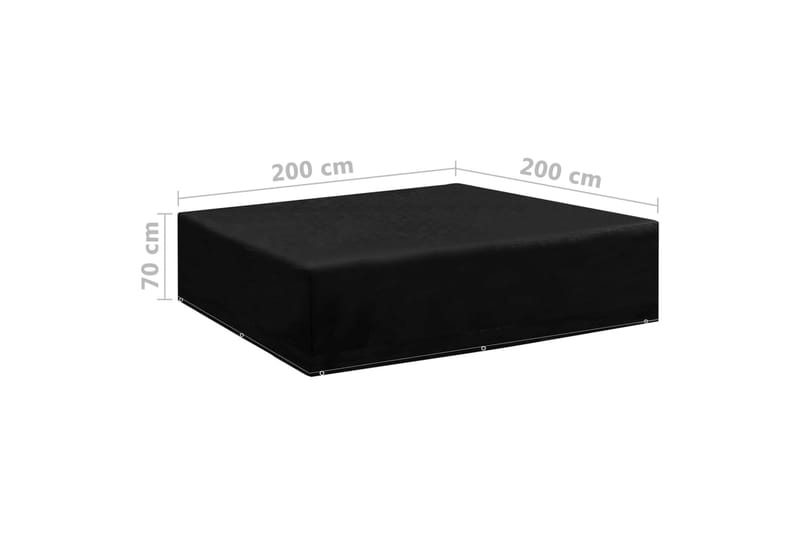 havemøbelovertræk 2 stk. 200x200x70 cm 8 snørehuller - Sort - Havemøbler - Pudeopbevaring & havemøbelovertræk - Betræk havemøbler