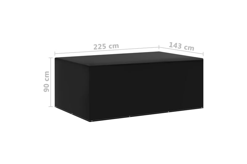 havemøbelovertræk 2 stk. 225x143x90 cm 7 snørehuller - Sort - Havemøbler - Pudeopbevaring & havemøbelovertræk - Betræk havemøbler