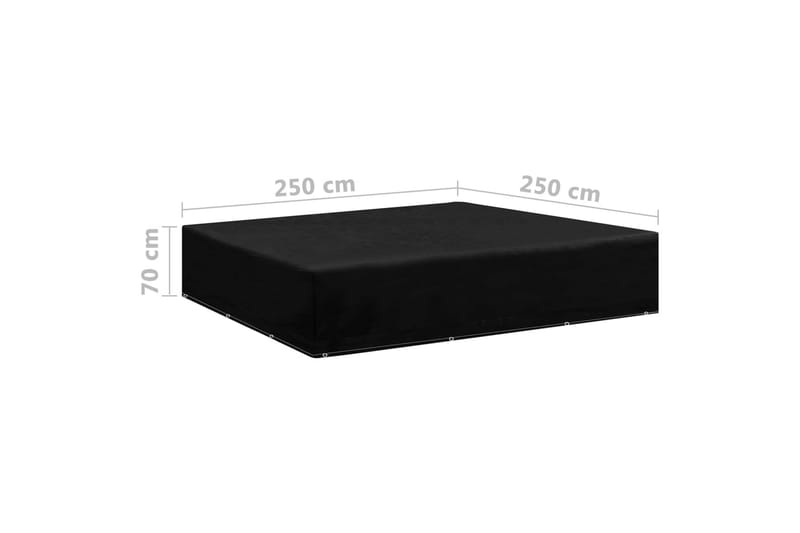 havemøbelovertræk 2 stk. 250x250x70 cm 12 snørehuller - Sort - Havemøbler - Pudeopbevaring & havemøbelovertræk - Betræk havemøbler