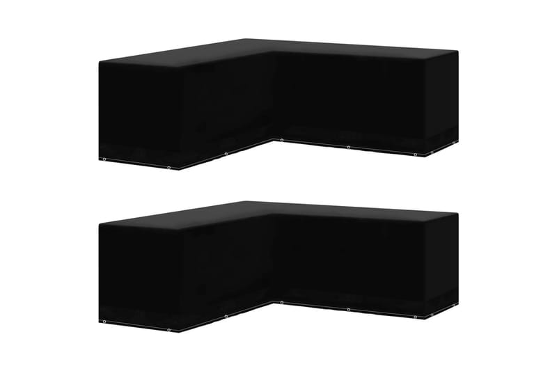 havemøbelovertræk 2 stk. 250x250x90 cm L-formet - Sort - Havemøbler - Pudeopbevaring & havemøbelovertræk - Betræk havemøbler