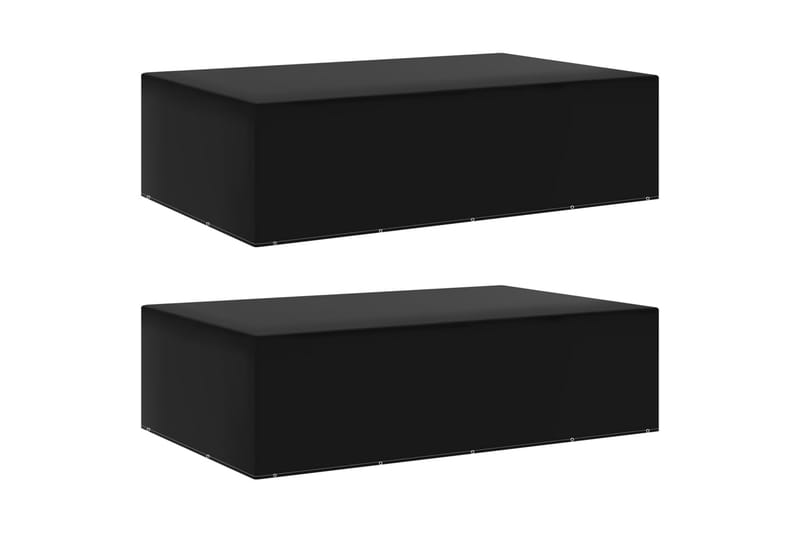 havemøbelovertræk 2 stk. 325x205x90 cm 12 snørehuller - Sort - Havemøbler - Pudeopbevaring & havemøbelovertræk - Betræk havemøbler