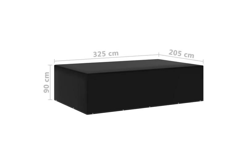 havemøbelovertræk 2 stk. 325x205x90 cm 12 snørehuller - Sort - Havemøbler - Pudeopbevaring & havemøbelovertræk - Betræk havemøbler