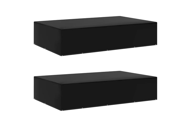 havemøbelovertræk 2 stk. 325x205x90 cm 12 snørehuller - Sort - Havemøbler - Pudeopbevaring & havemøbelovertræk - Betræk havemøbler