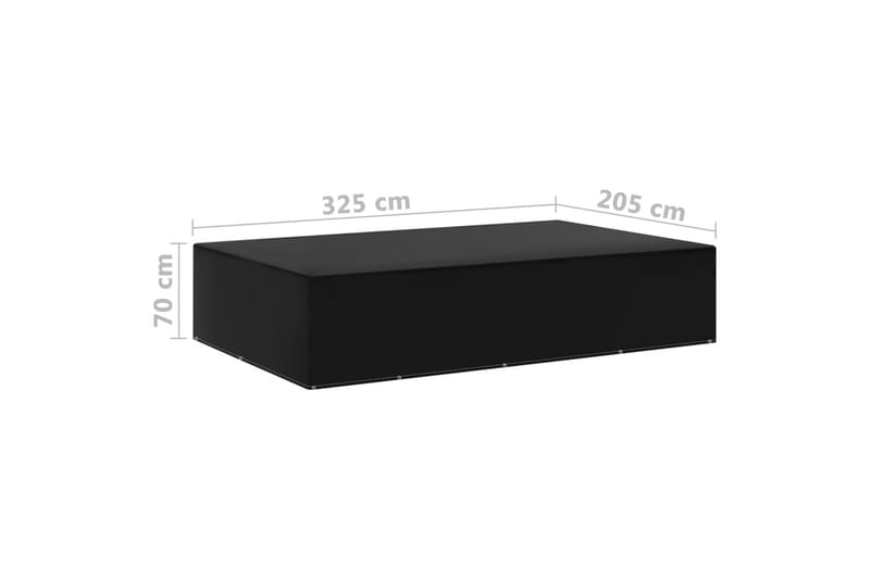 havemøbelovertræk 2 stk. 325x205x90 cm 12 snørehuller - Sort - Havemøbler - Pudeopbevaring & havemøbelovertræk - Betræk havemøbler