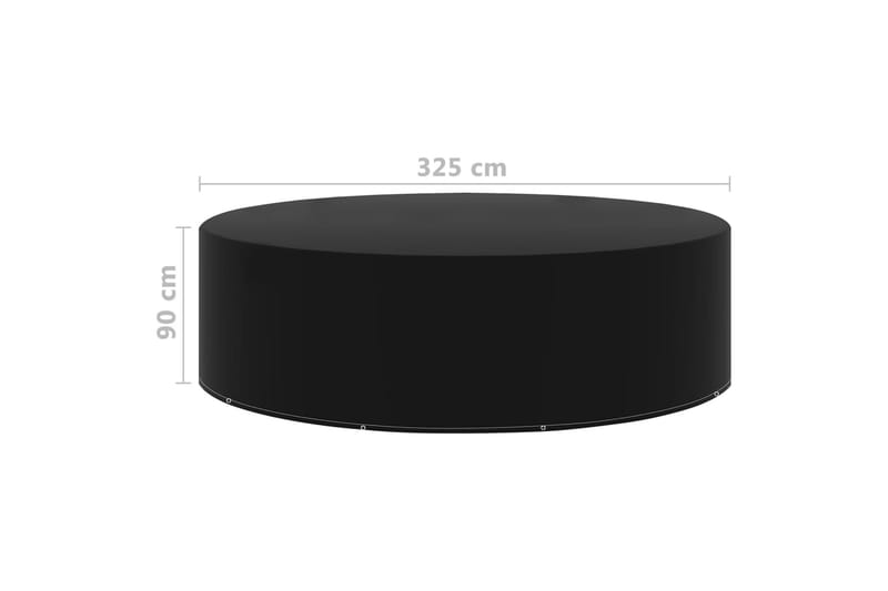 havemøbelovertræk 2 stk. 325x90 cm 10 snørehuller - Sort - Havemøbler - Pudeopbevaring & havemøbelovertræk - Betræk havemøbler