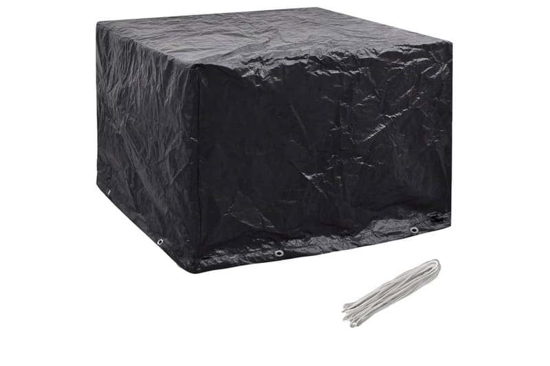 Havemøbelovertræk 2 Stk. 8 Snørehuller 122 X 112 X 98 Cm - Sort - Havemøbler - Pudeopbevaring & havemøbelovertræk - Betræk havemøbler