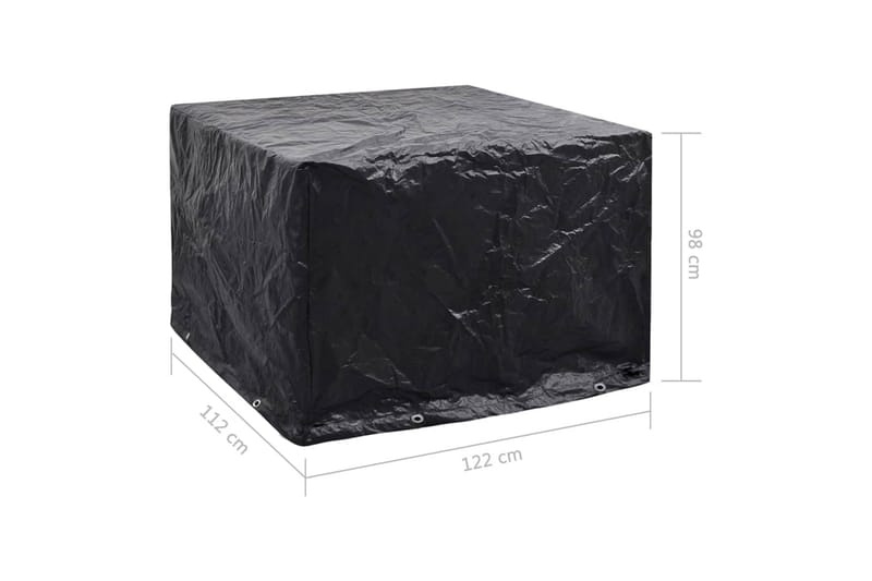 Havemøbelovertræk 2 Stk. 8 Snørehuller 122 X 112 X 98 Cm - Sort - Havemøbler - Pudeopbevaring & havemøbelovertræk - Betræk havemøbler