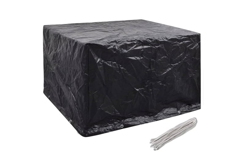 Havemøbelovertræk 2 Stk. 8 Snørehuller 135 X 135 X 90 Cm - Sort - Havemøbler - Pudeopbevaring & havemøbelovertræk - Betræk havemøbler