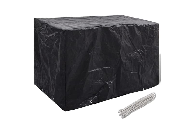 Havemøbelovertræk 2 Stk. 8 Snørehuller 140 X 70 X 90 Cm - Sort - Havemøbler - Pudeopbevaring & havemøbelovertræk - Betræk havemøbler