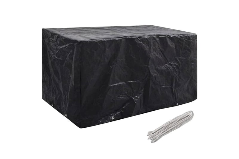 Havemøbelovertræk 2 Stk. 8 Snørehuller 180 X 70 X 90 Cm - Sort - Havemøbler - Pudeopbevaring & havemøbelovertræk - Betræk havemøbler