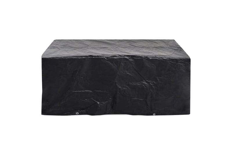 Havemøbelovertræk 2 stk. 8 snørehuller 242 x 162 x 100 cm - Sort - Havemøbler - Pudeopbevaring & havemøbelovertræk - Betræk havemøbler