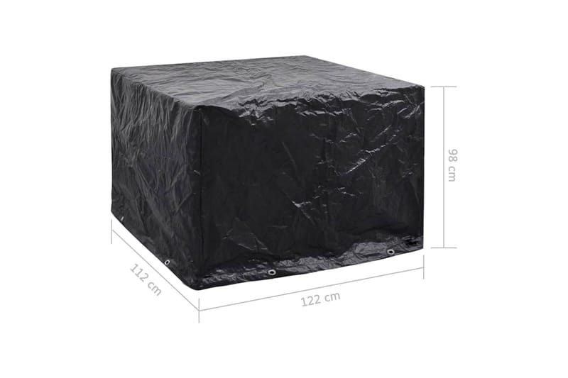 Havemøbelovertræk 8 Snørehuller 122 X 112 X 98 Cm - Sort - Havemøbler - Pudeopbevaring & havemøbelovertræk - Betræk havemøbler