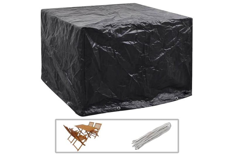 Havemøbelovertræk 8 Snørehuller 122 X 112 X 98 Cm - Sort - Havemøbler - Pudeopbevaring & havemøbelovertræk - Betræk havemøbler