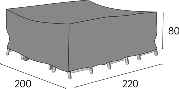 Hillerstorp Møbelovertræk 200x220x80 cm Grå - Hillerstorp - Havemøbler - Pudeopbevaring & havemøbelovertræk - Betræk havemøbler