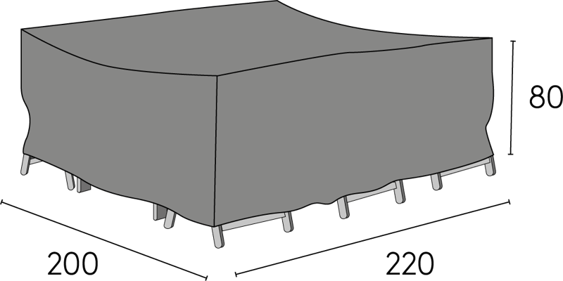 Hillerstorp Møbelovertræk 200x220x80 cm Grå - Hillerstorp - Havemøbler - Pudeopbevaring & havemøbelovertræk - Betræk havemøbler