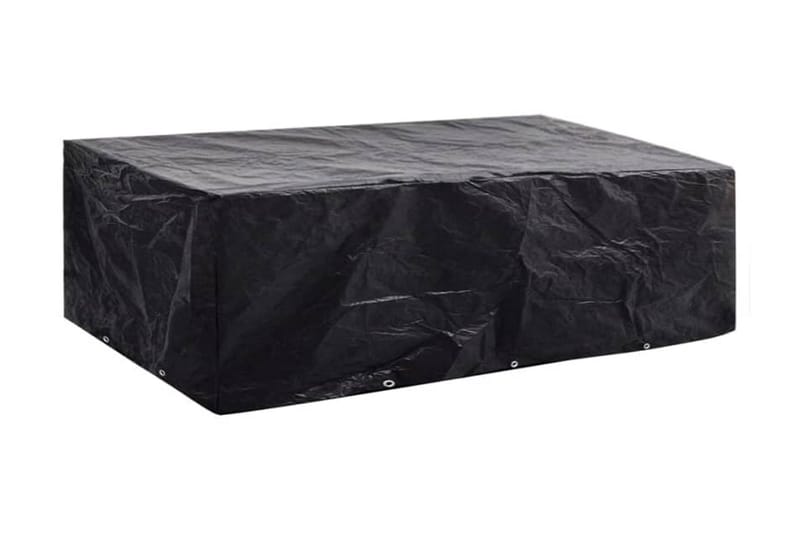 Møbelovertræk 2 stk. 8 pers. polyrattansæt 300x140 cm - Sort - Havemøbler - Pudeopbevaring & havemøbelovertræk - Betræk havemøbler