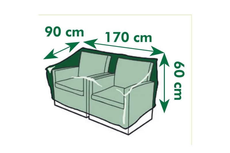 Nature havemøbelovertræk til 2 havestole 170x90x60 cm - Grå - Havemøbler - Pudeopbevaring & havemøbelovertræk - Betræk havemøbler
