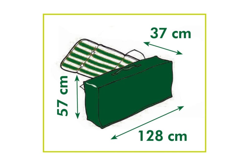 Nature havemøbelovertræk til hynder 128 x 57 x 37 cm - Sort - Havemøbler - Pudeopbevaring & havemøbelovertræk - Betræk havemøbler
