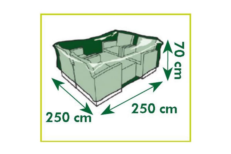 Nature havemøbelovertræk til lavbord og stole 250x250x70 cm - Grå - Havemøbler - Pudeopbevaring & havemøbelovertræk - Betræk havemøbler