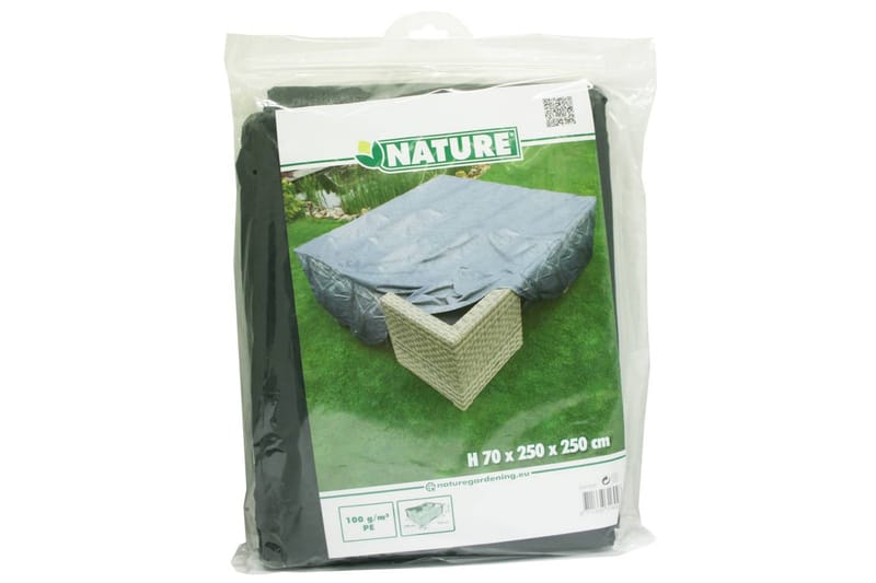 Nature havemøbelovertræk til lavbord og stole 250x250x70 cm - Grå - Havemøbler - Pudeopbevaring & havemøbelovertræk - Betræk havemøbler
