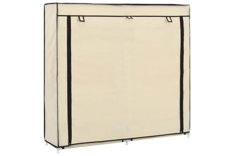 Skoskab Med Overtræk 115 X 28 X 110 Cm Stof Cremefarvet - Creme - Havemøbler - Pudeopbevaring & havemøbelovertræk - Betræk havemøbler
