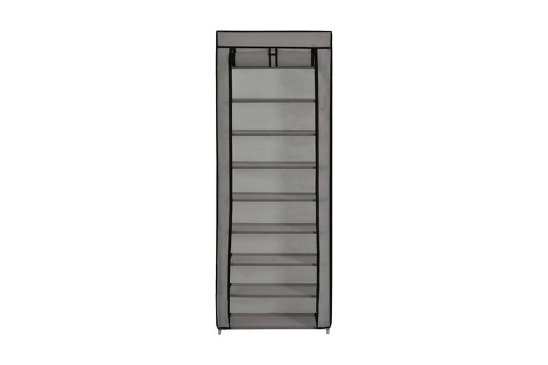 Skoskab Med Overtræk 57 X 29 X 162 Cm Stof Grå - Grå - Havemøbler - Pudeopbevaring & havemøbelovertræk - Betræk havemøbler