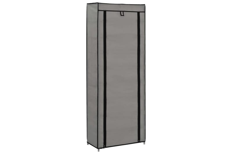Skoskab Med Overtræk 57 X 29 X 162 Cm Stof Grå - Grå - Havemøbler - Pudeopbevaring & havemøbelovertræk - Betræk havemøbler