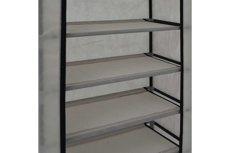 Skoskab Med Overtræk 58 X 28 X 106 Cm Stof Grå - Grå - Havemøbler - Pudeopbevaring & havemøbelovertræk - Betræk havemøbler