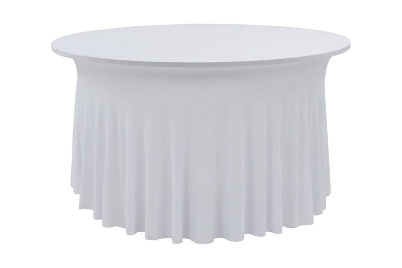 strækbare bordduge med skørt 2 stk. 150 x 74 cm hvid - Hvid - Betræk havemøbler