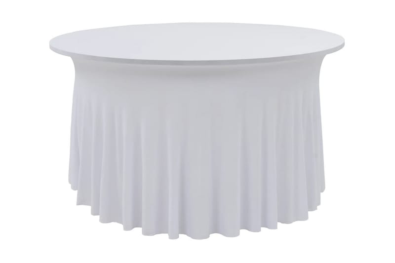 strækbare bordduge med skørt 2 stk. 180 x 74 cm hvid - Hvid - Havemøbler - Pudeopbevaring & havemøbelovertræk - Betræk havemøbler