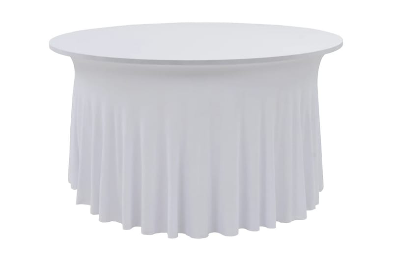 strækbare bordduge med skørt 2 stk. 180 x 74 cm hvid - Hvid - Betræk havemøbler