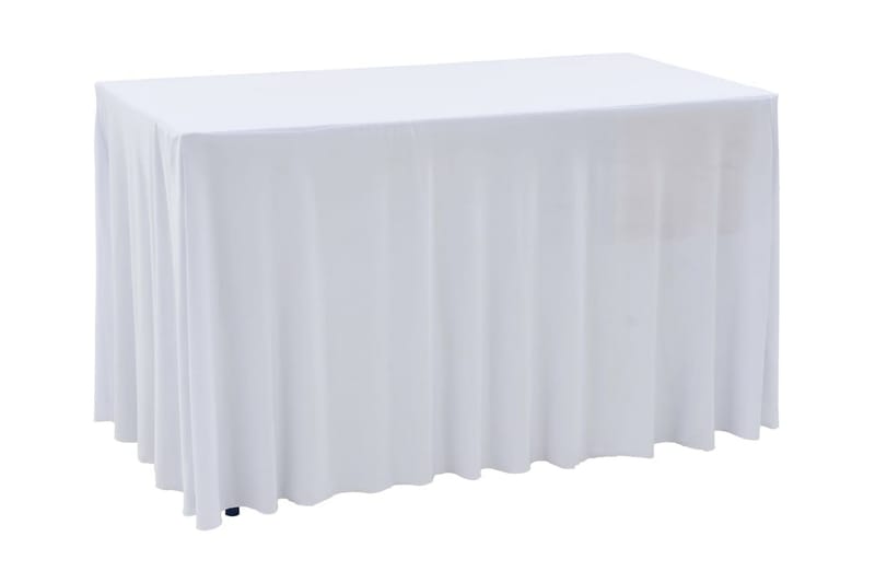 strækbare bordduge med skørt 2 stk. 183 x 76 x 74 cm hvid - Hvid - Betræk havemøbler