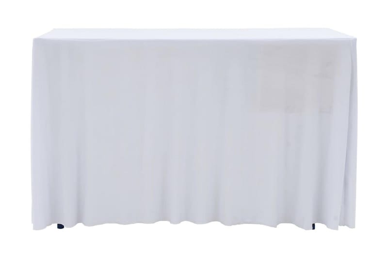 strækbare bordduge med skørt 2 stk. 243 x 76 x 74 cm hvid - Hvid - Betræk havemøbler