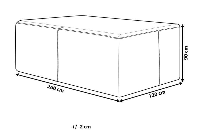 Viareggio Regnovertræk 120 | 260 cm - Grå - Havemøbler - Pudeopbevaring & havemøbelovertræk - Betræk havemøbler