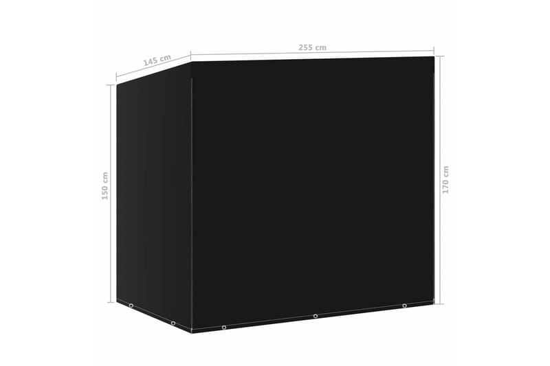 Overtræk Til Gyngebænk 10 Snørehuller 255x145x170cm - Sort - Havemøbler - Pudeopbevaring & havemøbelovertræk - Hængesofacover